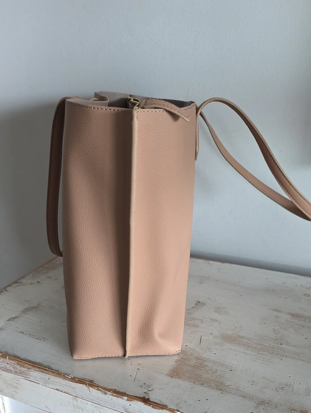 Quince Italian Leather Triple Compartment Shopper Tote In Cappuccino